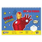 PAINTING BLOCK 23X33CM 40SH  STICKERS-STENCIL-2 COLORING PG  2DESIGNS IRON MAN