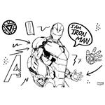 PAINTING BLOCK 23X33CM 40SH  STICKERS-STENCIL-2 COLORING PG  2DESIGNS IRON MAN
