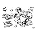 PAINTING BLOCK 23X33CM 40SH  STICKERS-STENCIL-2 COLORING PG  2DESIGNS IRON MAN