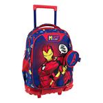 Σχολική Τσάντα Τρόλεϊ Δημοτικού Avengers Iron Man Blue Must Team 3 Θήκες