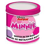 Ρολόι Χειρός Disney Minnie Mouse Αναλογικό σε μεταλλικό κουτί