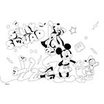 PAINTING BLOCK MICKEY 23X33 40SH  STICKERS-STENCIL-2 COLORING PG  2DESIGNS