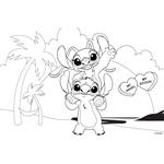 PAINTING BLOCK 23X33CM 40SH  STICKERS-STENCIL-2 COLORING PG  2DESIGNS LILO & STITCH 2