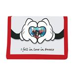 WALLET WITH KEYCHAIN GIFT SET 20Χ12CM I FELL IN LOVE IN GREECE MICKEY