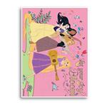 COLORING PUZZLE 4 IN 1 WITH COLORING PENCILS DISNEY PRINCESS