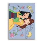 COLORING PUZZLE 4 IN 1 WITH COLORING PENCILS DISNEY PRINCESS