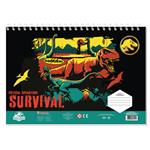 PAINTING BLOCK 23X33CM 40SH  STICKERS-STENCIL-2 COLORING PG  2DESIGNS JURASSIC