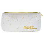 School Pencil Case Flat Silicon Must Focus Confetti 4 Colors