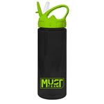 WATER CANTEEN 500ML PS WITH STRAW 6,5X21,5 MUST 4COLORS