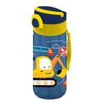 WATER BOTTLE PP 500ML 4DESIGNS MUST WITH STRAW 7X17,5CM