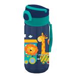 WATER BOTTLE PP 500ML 4DESIGNS MUST WITH STRAW 7X17,5CM