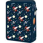 DOUBLE DECKER PENCIL CASE FILLED MUST TEAM 15X5X21 ROCKET FUN