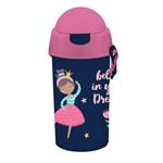 WATER CANTEEN PP 500ML WITH STRAW 9X19CM GIRL 4DES MUST TEAM