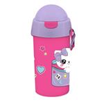 WATER CANTEEN PP 500ML WITH STRAW 9X19CM GIRL 4DES MUST TEAM