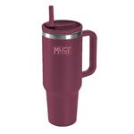 VACUUM CUP STAINLESS STEEL 1,200ML WITH STRAW 14.6Χ27CM BORDEAUX MUST TEAM