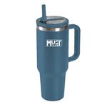VACUUM CUP STAINLESS STEEL 900ML WITH STRAW 22.5X13X7CM MUST TEAM BLUE