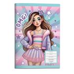 STICHED NOTEBOOK 17X25CM  MUST TEAM 40SH 2DESIGNS GIRL