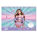 PAINTING BLOCK MUST TEAM 23X33CM 40SH  STICKERS-STENCIL-2 COLORING PG  2DESIGNS GIRL 1