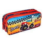 School Barrel Pencil Case Must Team Monster Car 2 Zippers