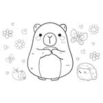 PAINTING BLOCK 23X33CM 40SH MUST TEAM STICKERS-STENCIL-2 COLORING PG  2DESIGNS CAPYBARA