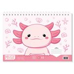 PAINTING BLOCK 23X33CM 40SH MUST TEAM STICKERS-STENCIL-2 COLORING PG  2DESIGNS AXOLOTL