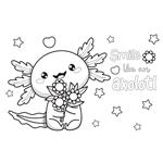 PAINTING BLOCK 23X33CM 40SH MUST TEAM STICKERS-STENCIL-2 COLORING PG  2DESIGNS AXOLOTL