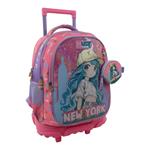 School Trolley Bag Elementary Must Team Blue Hair Girl 3 Compartments
