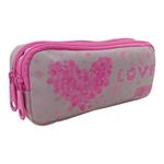 School Barrel Pencil Case Must Team Cute Love 2 Zippers
