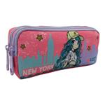  School Pencil Case Must Team Blue Hair Girl 2 Zippers