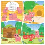 Magnetic Puzzle 3 Little Pigs Luna Toys 18x18x1.3cm.