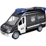 Police Van Black 1:14 Friction Luna Toys with sound and light 30x11,3x17cm.