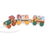 Τρενάκι Ξύλινο Luna Toys Συρόμενο 36,7x8x6,5 εκ.