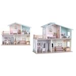 WOODEN DOUBLE FLOOR DOLL HOUSE WITH FURNOTURE LUNA