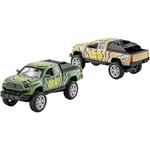 VEHICLE WITH TRAIL 1:32 METALLIC LULL BACK 3COL LUNA TOYS