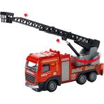 FIRE ENGINE TRUCKS 17X5,3X7,8CM PULL BACK WITH LIGHT AND SOUND 38,5X23,5X31CM LUNA