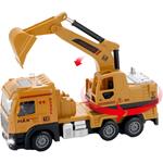 CONSTRUCTION TRUCKS 17X5,3X7,8CM PULL BACK WITH LIGHT AND SOUND 38,5X23,5X31CM LUNA