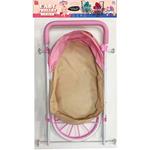 DOLL STROLLER PINK-BEIZE WITH BAG 36X62X68CM LUNA
