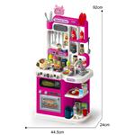 KITCHEN 92CM WITH LIGHT, SOUND AND WATER SPRAY PINK 95PCS 49X13X66CM LUNA