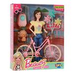 DOLL WITH BICYCLE 27X8X32,5CM 2DES LUNA