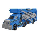 TRUCK BLUE WITH 3 METALLIC CARS 27X7,5X17,5CM LUNA