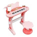 PIANO 37 KEYS WITH MICROPHONE AND STOOL 50,5X9X38CM PINK LUNA