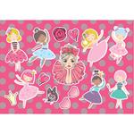 PAINTING BLOCK THE LITTLIES GIRL 23X33 40SH  STICKERS-STENCIL-2 COLORING PG  2DESIGNS.