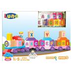 BLOCKS TRAIN LETTERS 47X30X9CM SET 62PCS LUNA