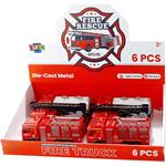 FIRE ENGINE TRUCKS 17X5,3X7,8CM PULL BACK WITH LIGHT AND SOUND 38,5X23,5X31CM LUNA