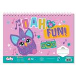 PAINTING BLOCK 23X33CM 40SH  STICKERS-STENCIL-2 COLORING PG  2DESIGNS FURBY