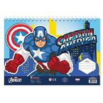 PAINTING BLOCK CAPTAIN AMERICA 23X33 40SH  STICKERS-STENCIL-2 COLORING PG  2DESIGNS
