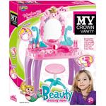 BEAUTY SET WITH STOOL, LIGHT AND SOUND 43X30X62CM LUNA