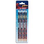 PENCIL WITH RUBBER SPIDERMAN BLISTER 6  PCS