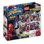 COLORING PUZZLE 4 IN 1 WITH COLORING PENCILS SPIDERMAN