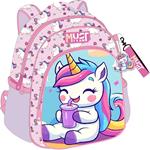 BACKPACK MUST TEAM 27X10X31CM 2 CASES CUTE UNICORN